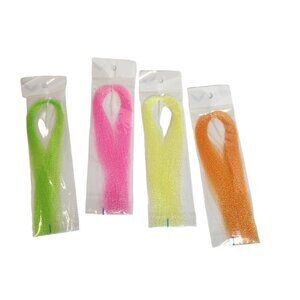 Assorted UV Reflective Fly Tying Materials - 4 Colors: Orange Yellow Pink Green,